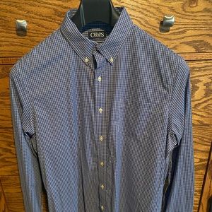 Chaps dress shirt Light Blue Check 17 1/2 36/37